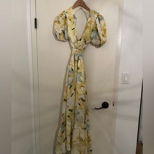 Long floral yellow dress